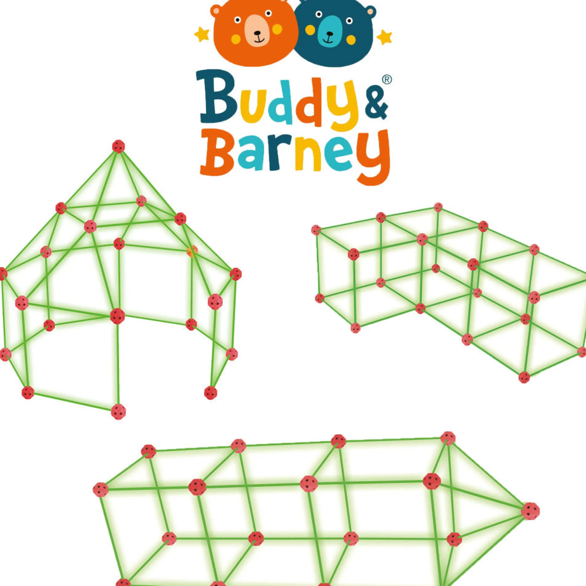 Flat River Group Buddy & Barney Wonderbox Workshop 85pc Glow-In-The-Dark Build-A-Fort Set* Tents, Tunnels & Playhouses|Dress Up