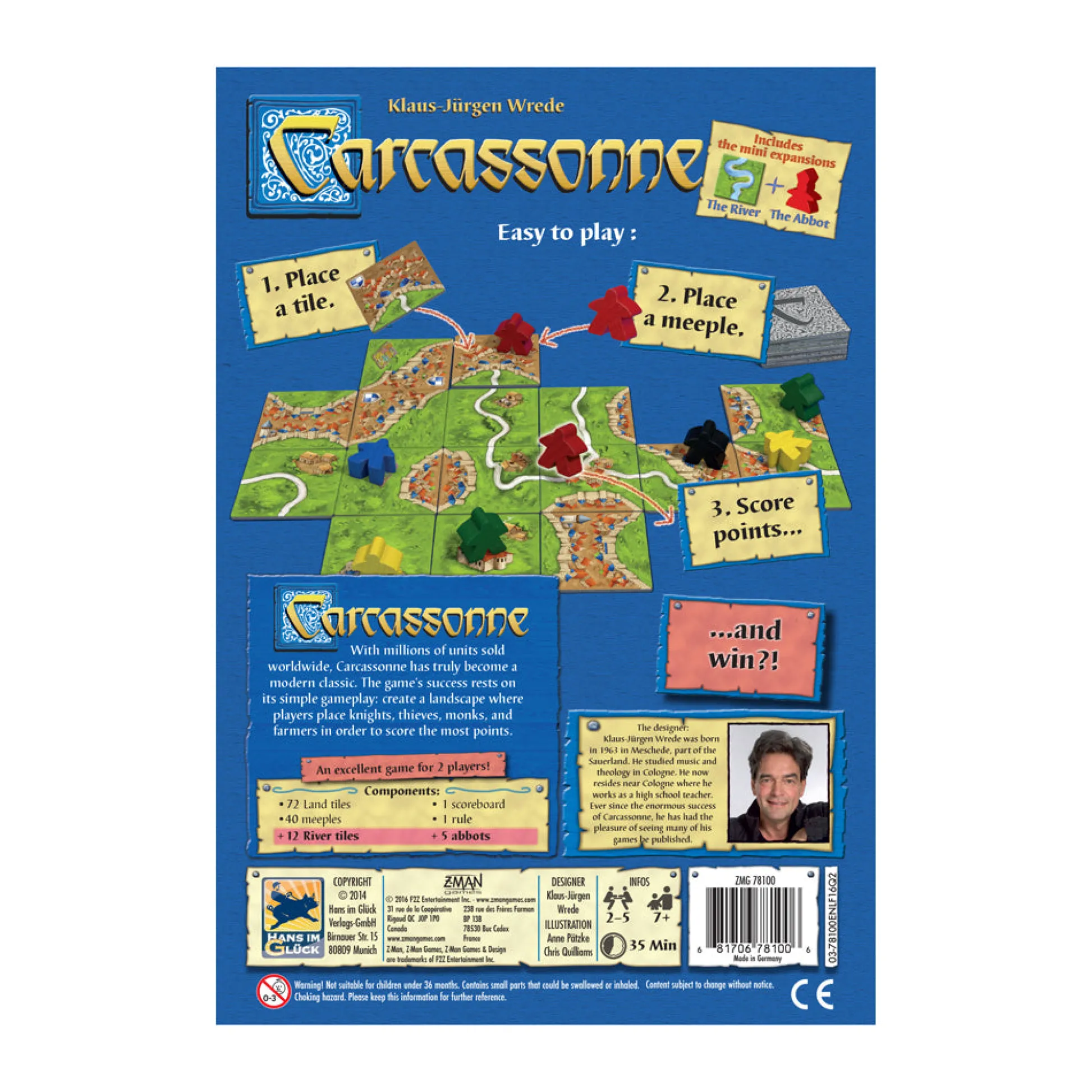 AreYouGame Carcassonne Strategy Board Game with The River and The Abbot Expansions* Board Games|Role-Playing Games