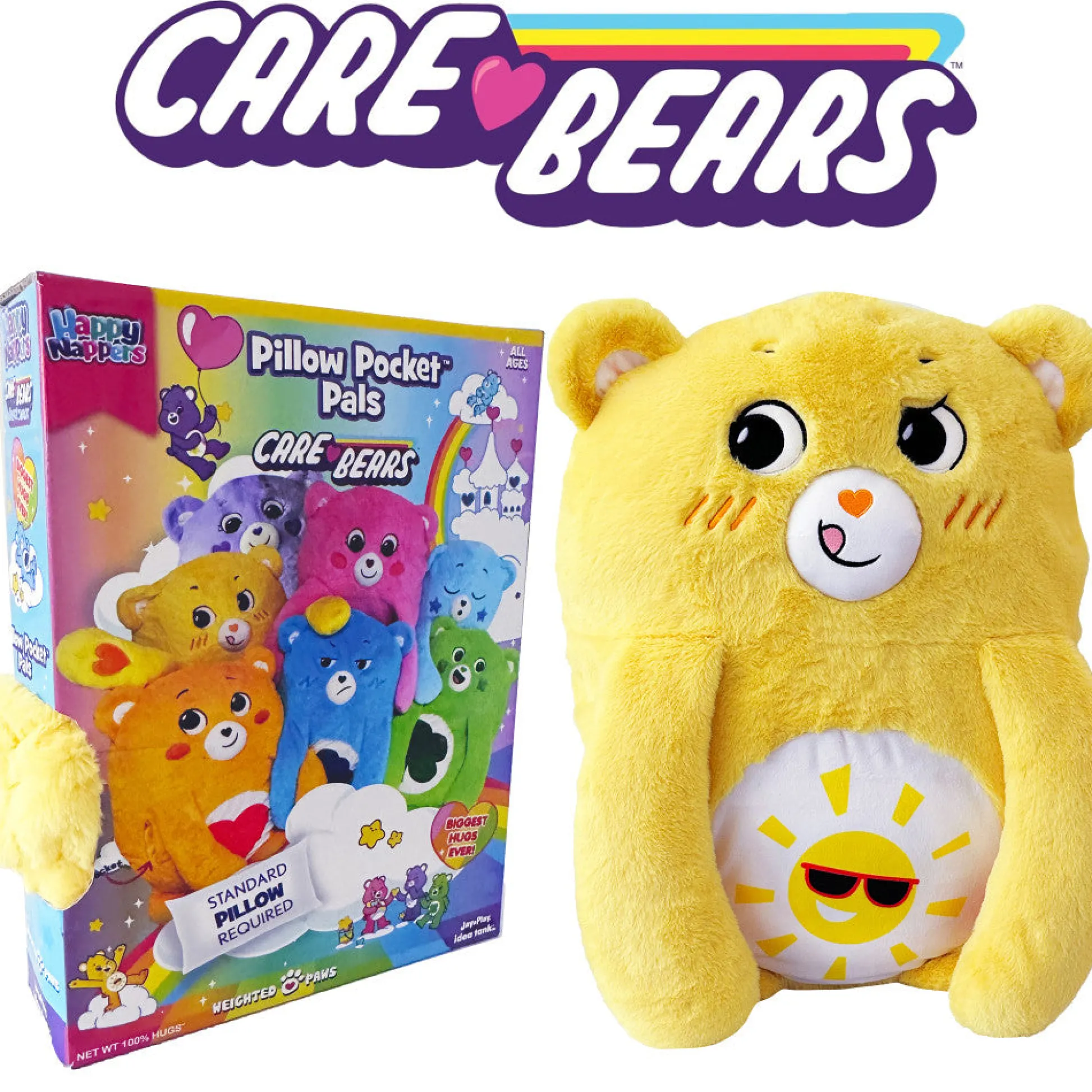Flat River Group Care Bears Funshine Bear Happy Nappers Pillow Pocket Pal* Stuffed Animals|Stuffed Animals & Plush Toys