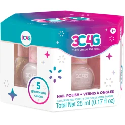 Flat River Group 3C4G Glamorous Nail Polish Set - Pink & Gold Hexagon Collection* Crafts & Activities