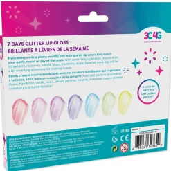 Flat River Group 3C4G Sparkle Collection 7-Day Glitter Lip Gloss Set for Kids* Crafts & Activities