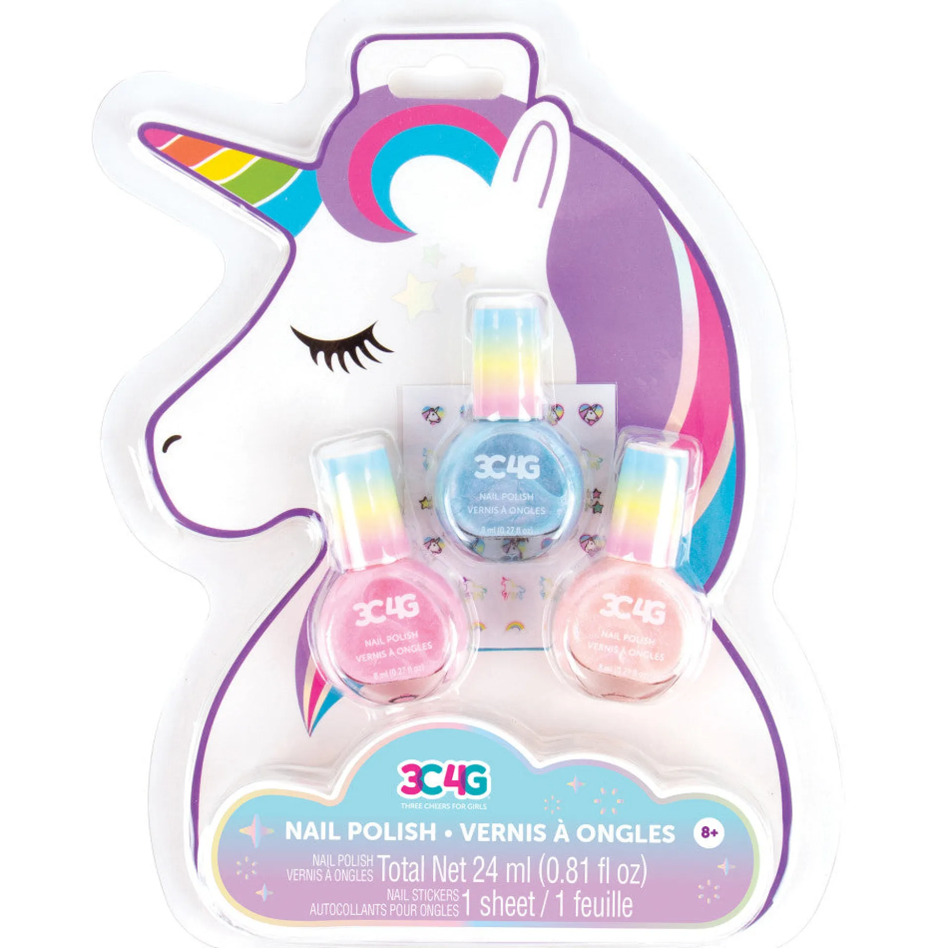 Flat River Group 3C4G Unicorn Shimmer Trio Nail Polish Set - Pastel Holographic Shades* Crafts & Activities