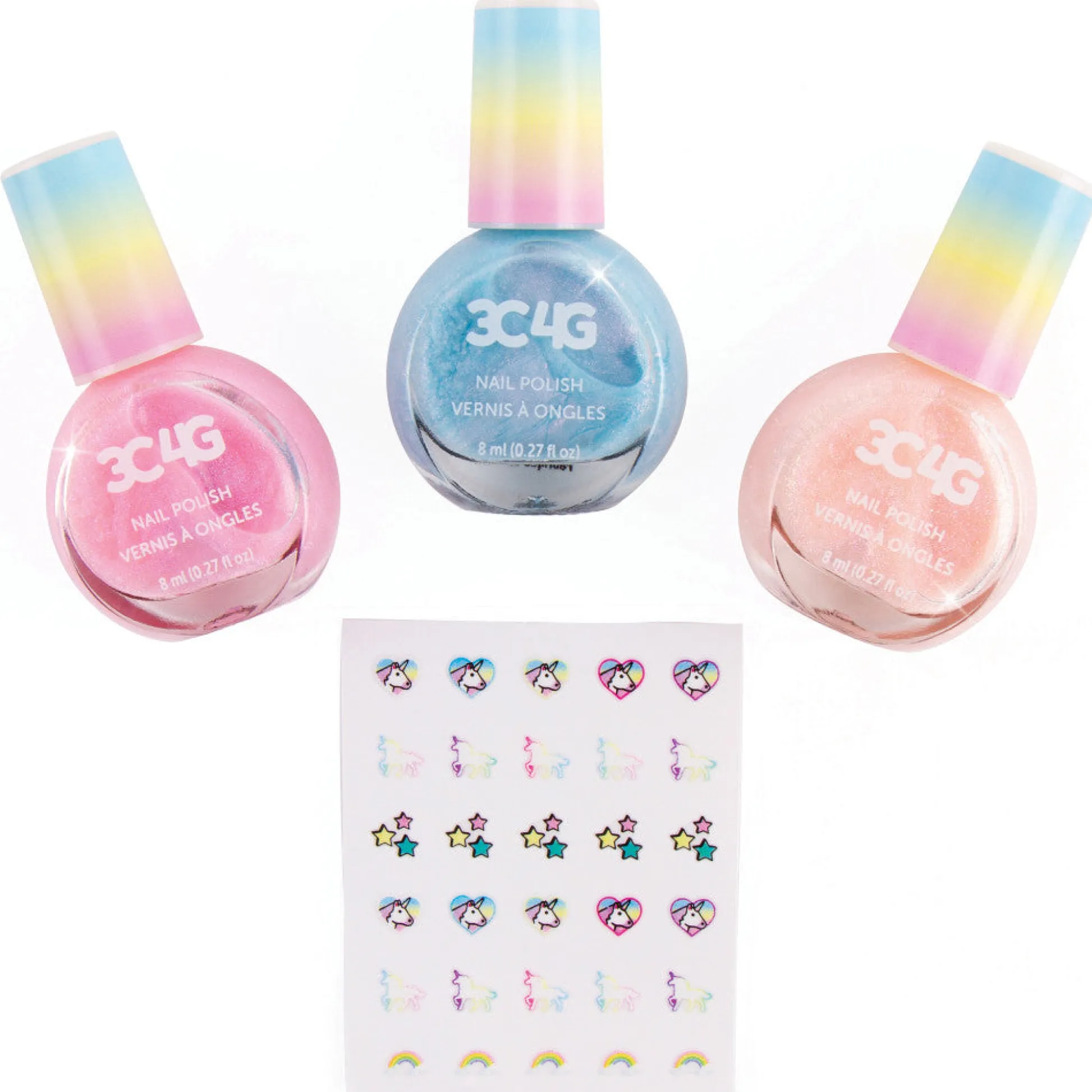 Flat River Group 3C4G Unicorn Shimmer Trio Nail Polish Set - Pastel Holographic Shades* Crafts & Activities