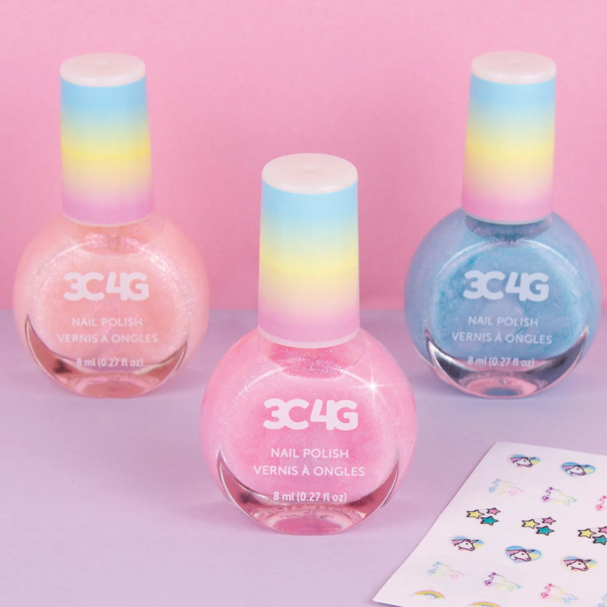 Flat River Group 3C4G Unicorn Shimmer Trio Nail Polish Set - Pastel Holographic Shades* Crafts & Activities