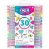 Flat River Group 3C4G Vibrant Gel Pen Set, 30-Piece with Color-In Stickers* Drawing, Color & Painting