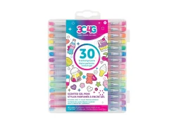 Flat River Group 3C4G Vibrant Scented Gel Pens Kit with Snack-Themed Sticker Sheets, 30 Count - Assorted Colors* Drawing, Color & Painting