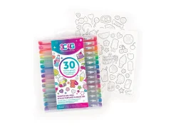 Flat River Group 3C4G Vibrant Scented Gel Pens Kit with Snack-Themed Sticker Sheets, 30 Count - Assorted Colors* Drawing, Color & Painting
