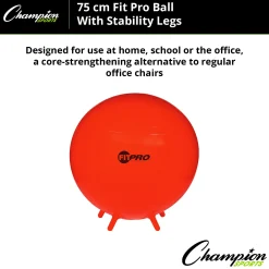 Educators Resource Champion Sports 75cm FitPro Ball with Stability Legs - Power Red* Toy Sports