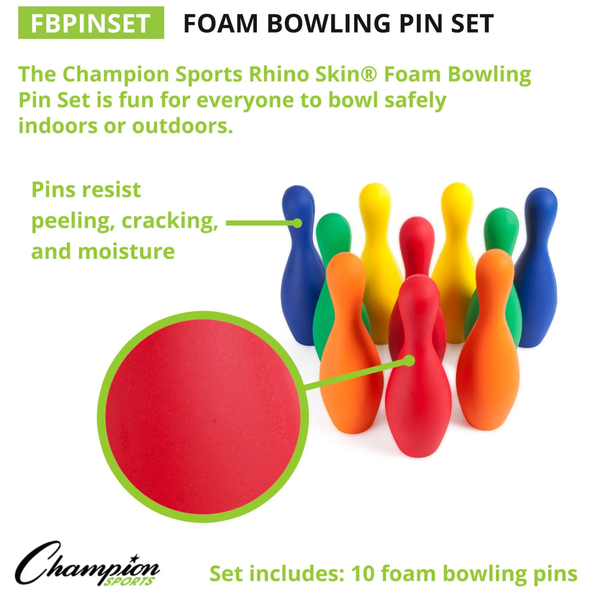 Educators Resource Champion Sports Colorful Foam Bowling Pin Set* Toy Sports