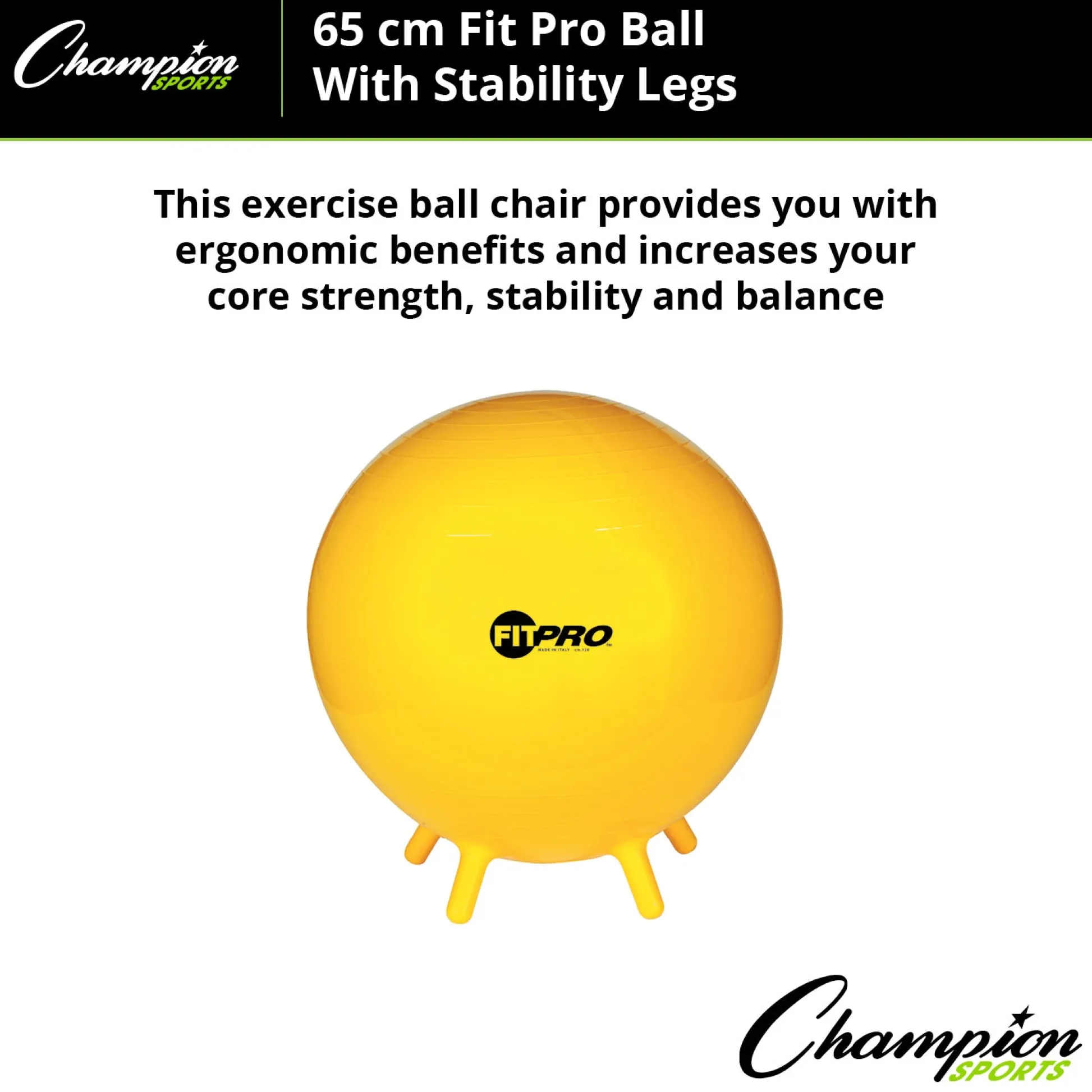 Educators Resource Champion Sports FitPro Ball with Stability Legs, 65cm - Stability & Strength Trainer* Toy Sports