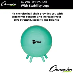 Educators Resource Champion Sports FitPro Stability Ball with Legs, 42cm - Enhance Your Core!* Toy Sports