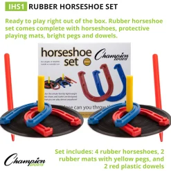 Educators Resource Champion Sports Indoor-Outdoor Rubber Horseshoe Game Set* Toy Sports