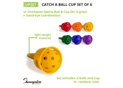 Educators Resource Champion Sports Rainbow Catch-A-Ball Cup Set, 6 Pieces* Toy Sports