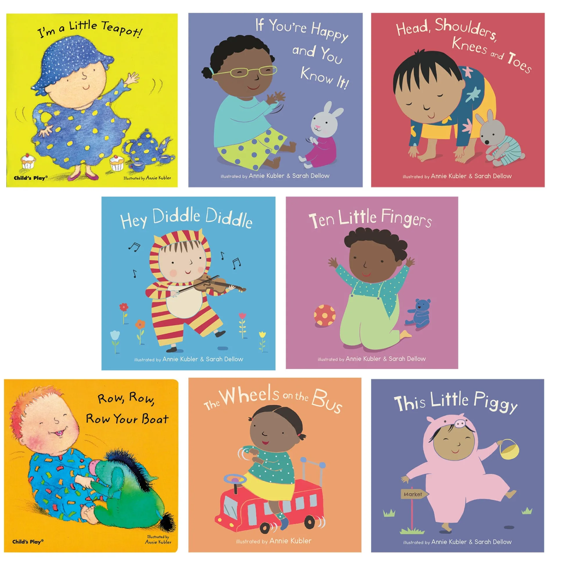 Educators Resource Child's Play Books Nursery Rhyme Board Book, 8-Piece Set with CD*Kids Kids Books|Board Books