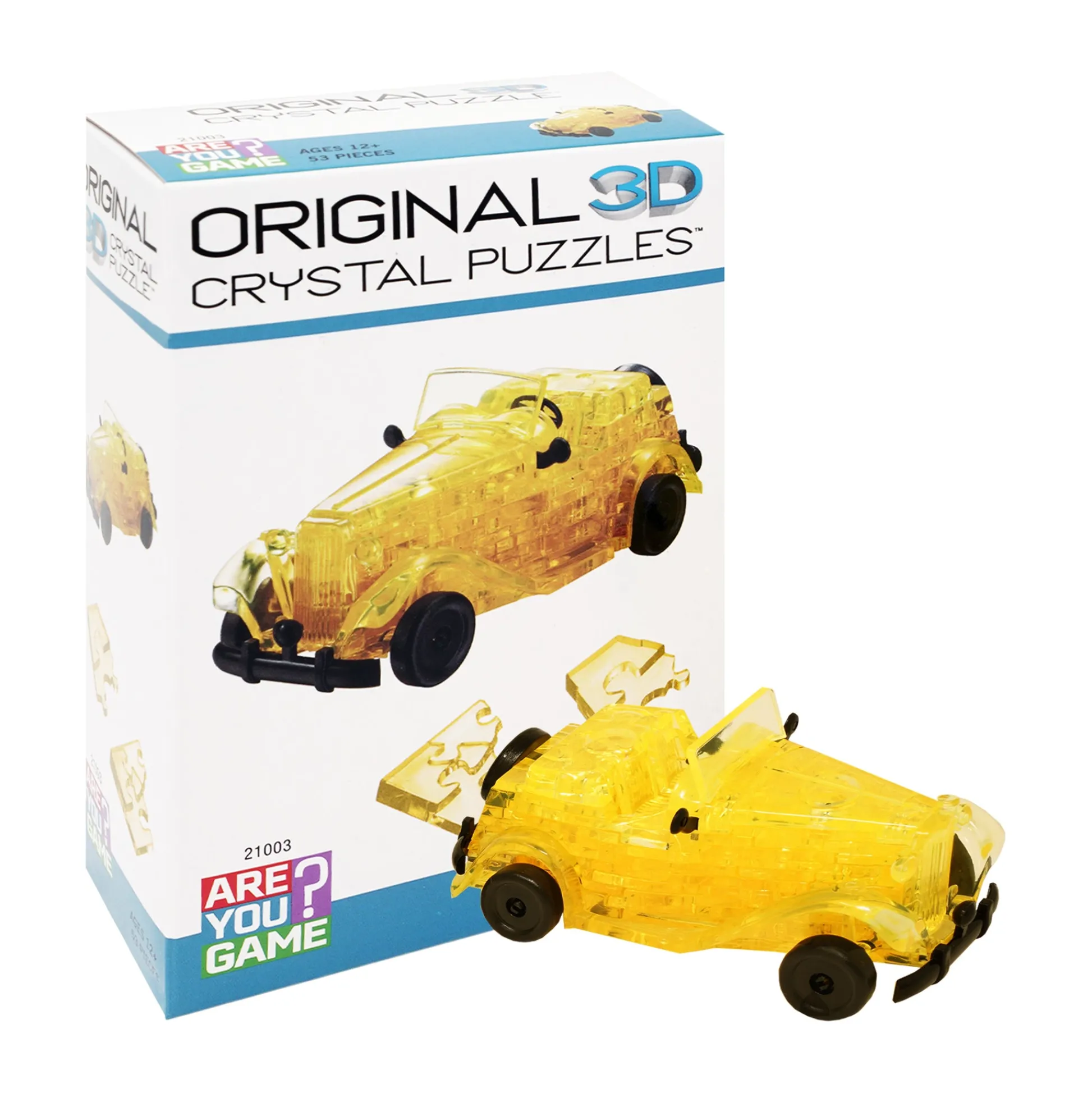 AreYouGame Classic Car Yellow 3D Crystal Puzzle - 53 Pieces* Puzzles