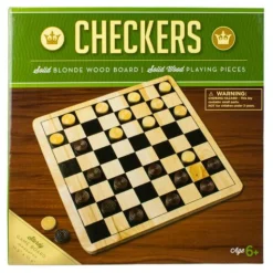 Calendar Holdings, LLC Classic Checkers Natural Wood Board Game* Role-Playing Games|Board Games