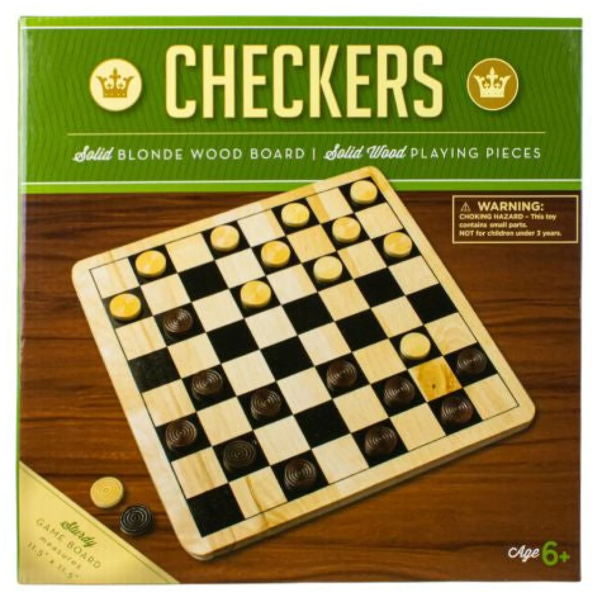 Calendar Holdings, LLC Classic Checkers Natural Wood Board Game* Role-Playing Games|Board Games