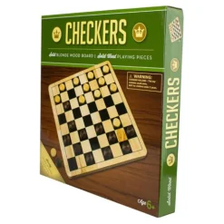 Calendar Holdings, LLC Classic Checkers Natural Wood Board Game* Role-Playing Games|Board Games