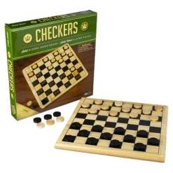 Calendar Holdings, LLC Classic Checkers Natural Wood Board Game* Role-Playing Games|Board Games