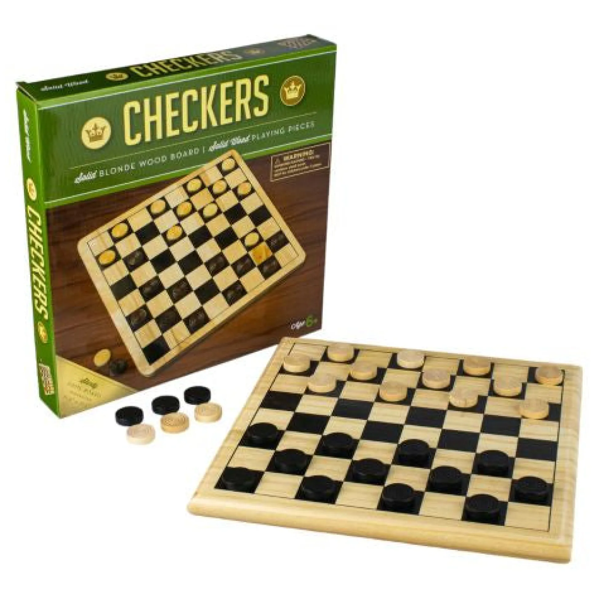 Calendar Holdings, LLC Classic Checkers Natural Wood Board Game* Role-Playing Games|Board Games