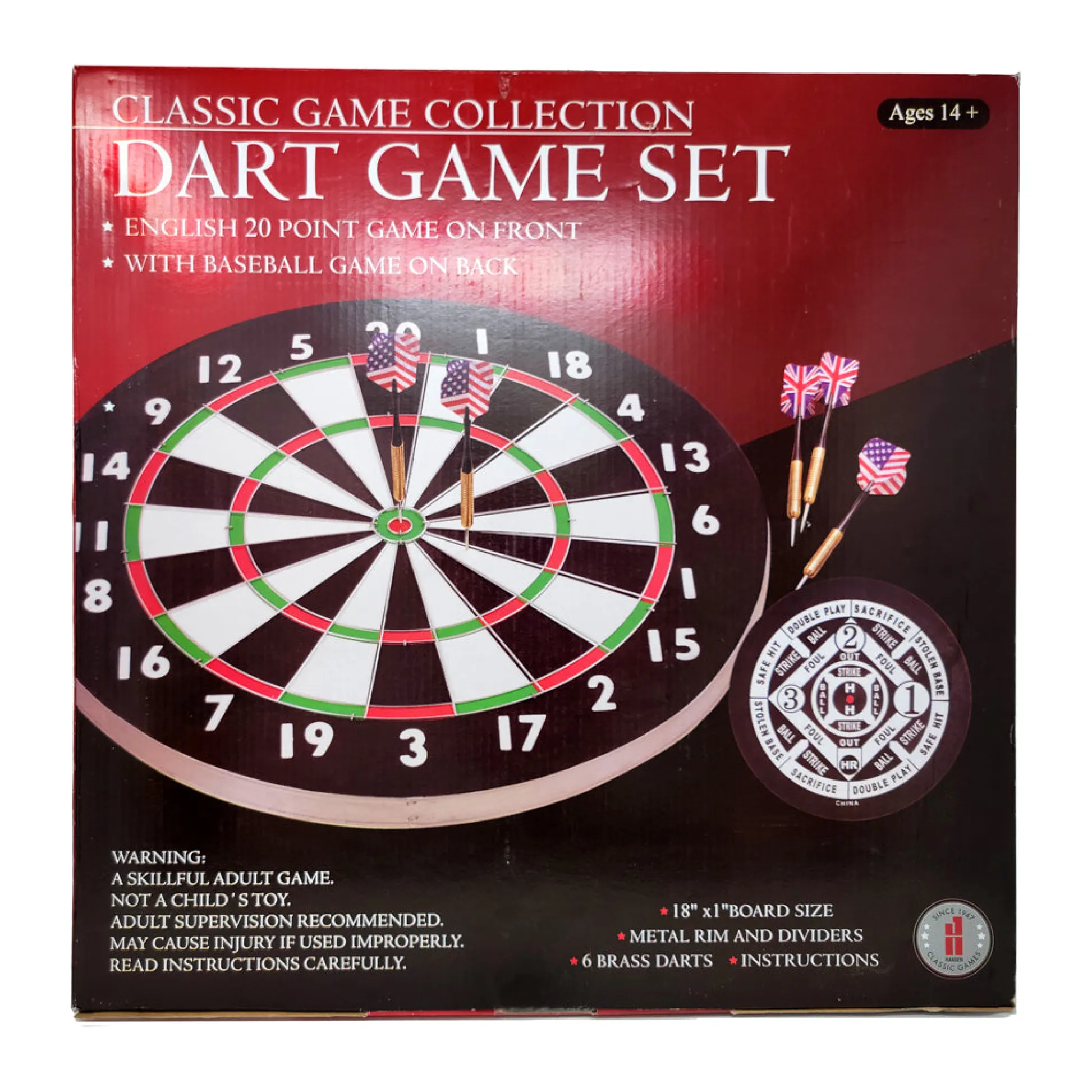 AreYouGame Classic Game Collection Dual-Sided Dart and Baseball Game Set* Classic Games