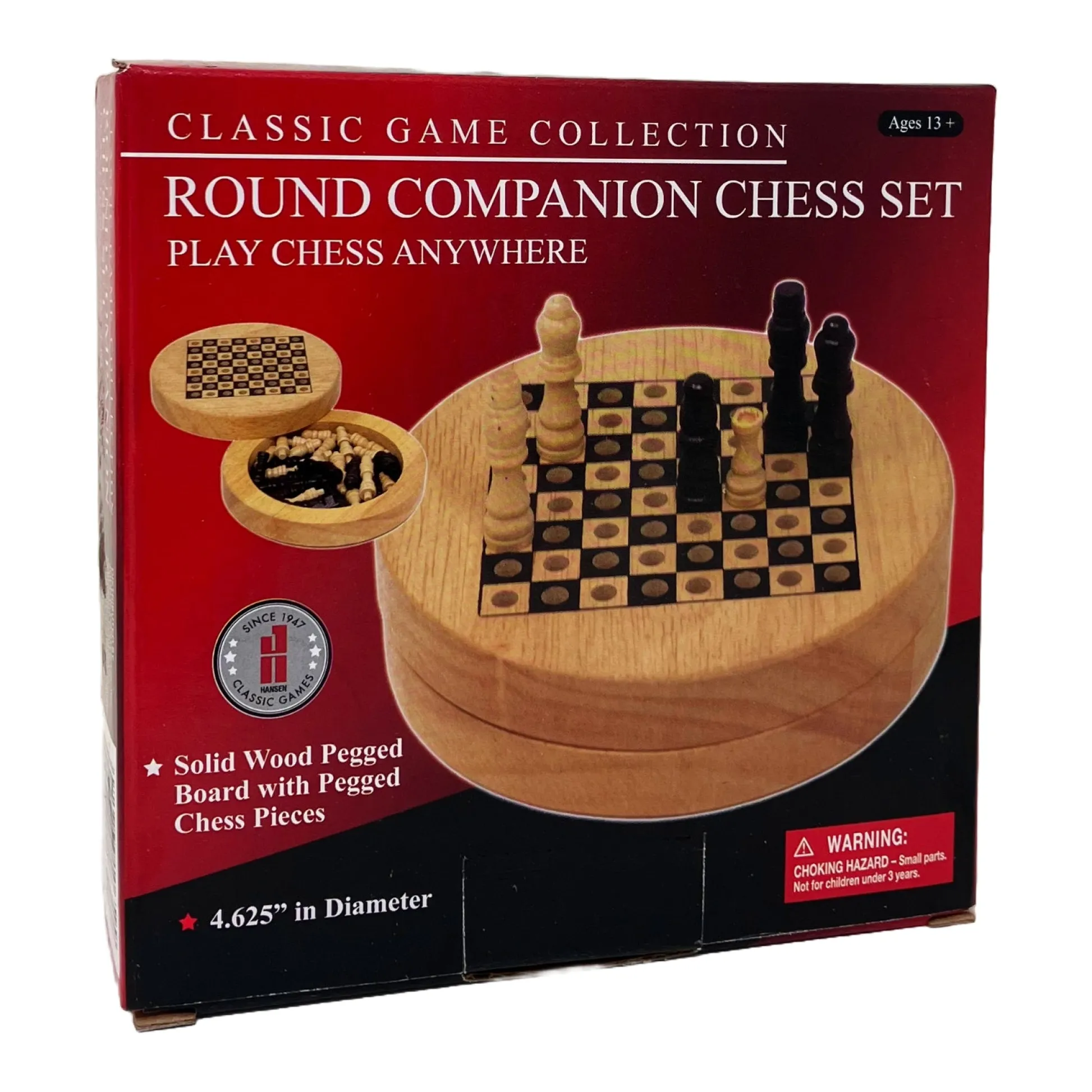 AreYouGame Classic Game Companion Round Chess Set - Portable Travel Edition* Classic Games