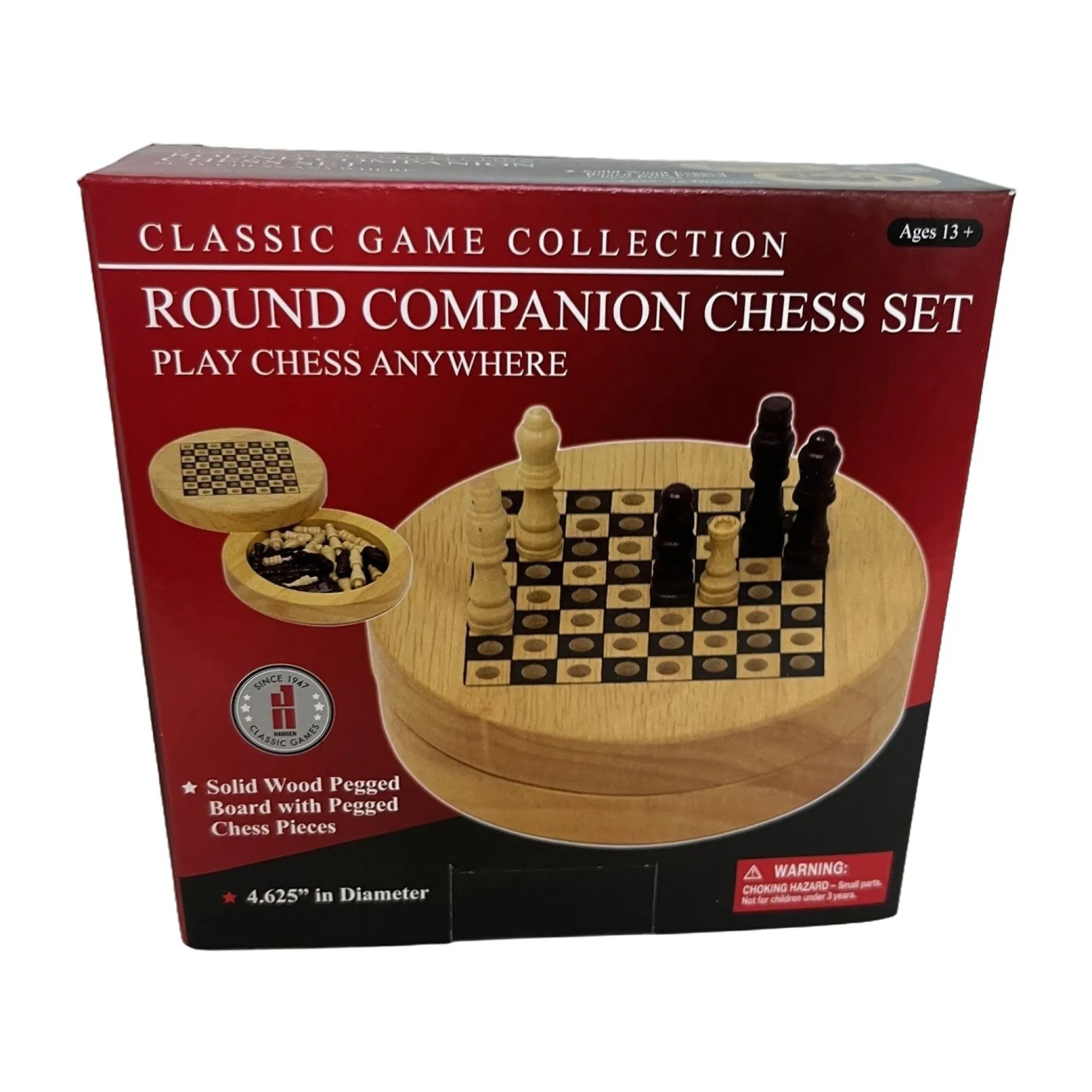 AreYouGame Classic Game Companion Round Chess Set - Portable Travel Edition* Classic Games