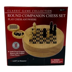 AreYouGame Classic Game Companion Round Chess Set - Portable Travel Edition* Classic Games