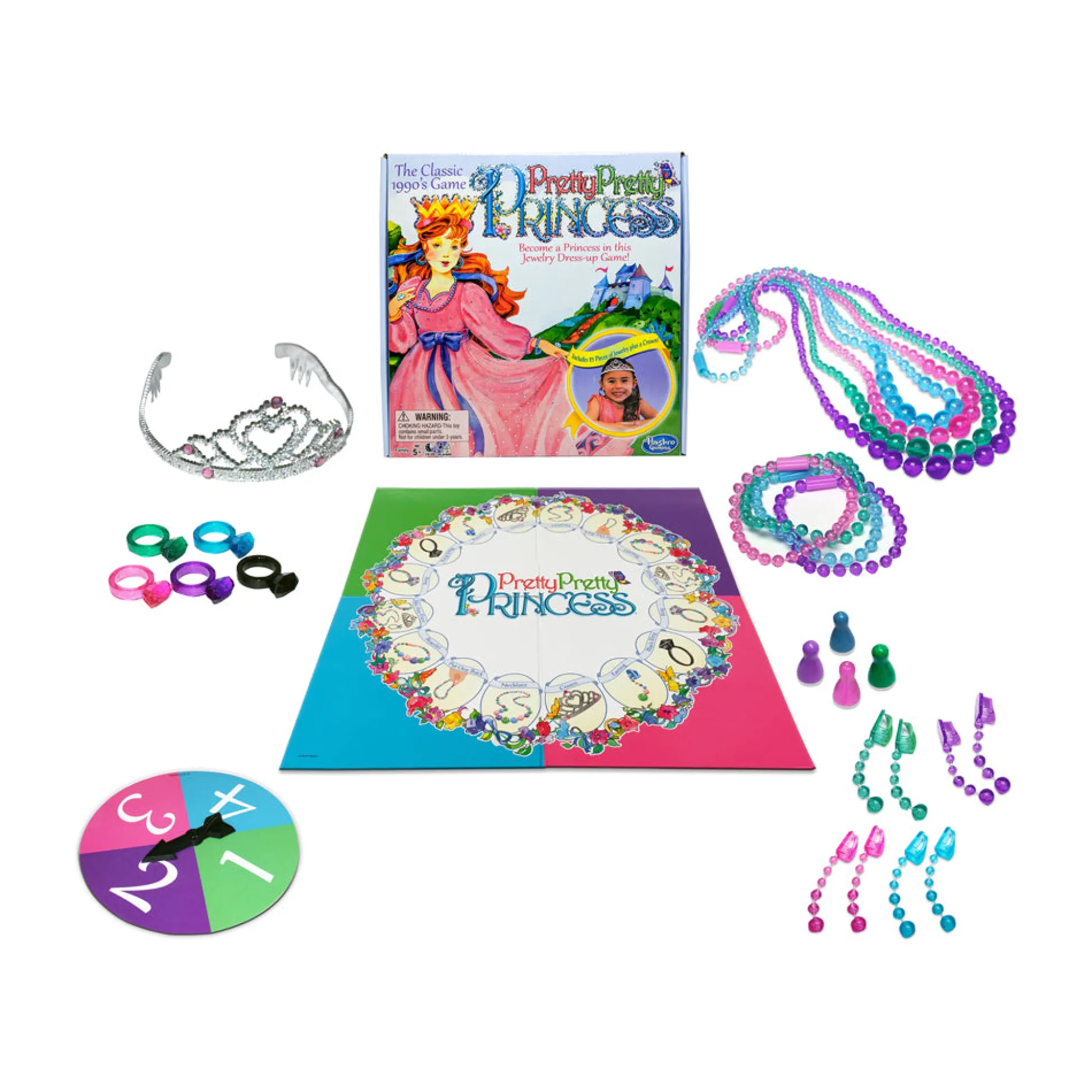 AreYouGame Classic Pretty Pretty Princess Jewelry Dress-Up Board Game* Social & Emotional Skills|Role-Playing Games
