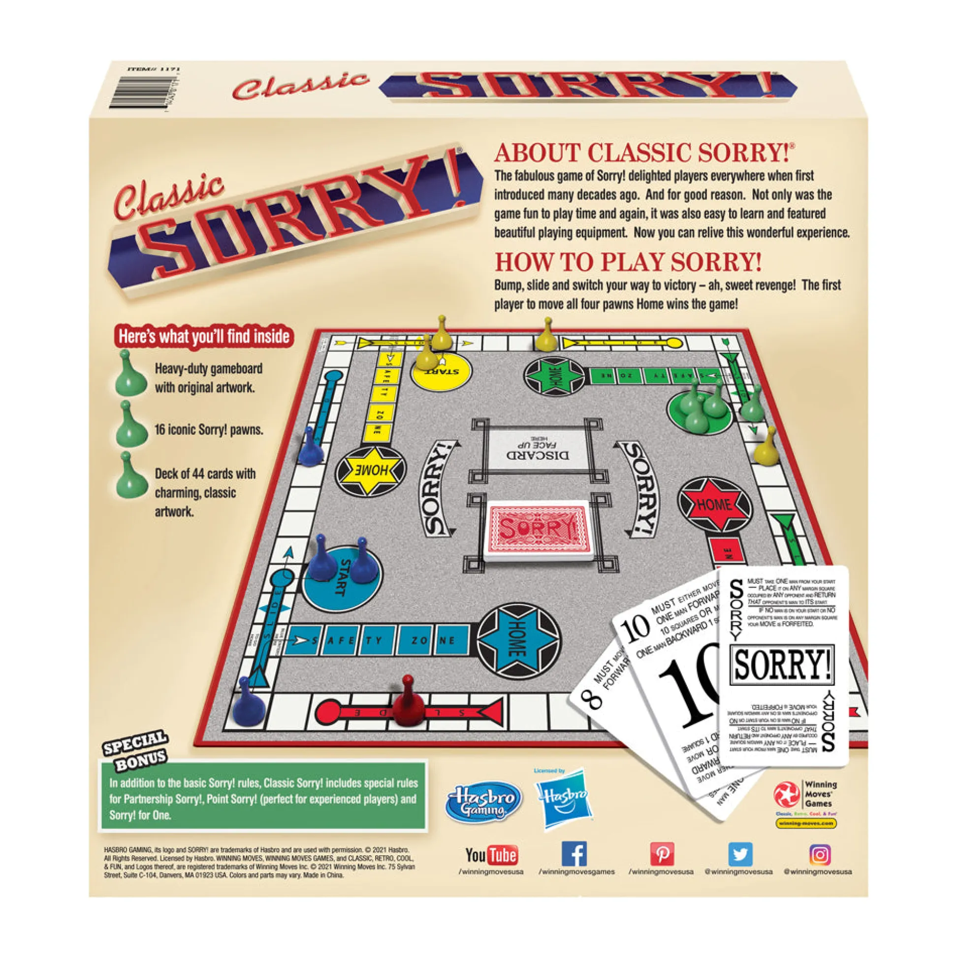 AreYouGame Classic Sorry Board Game with Original Artwork* Board Games|Role-Playing Games