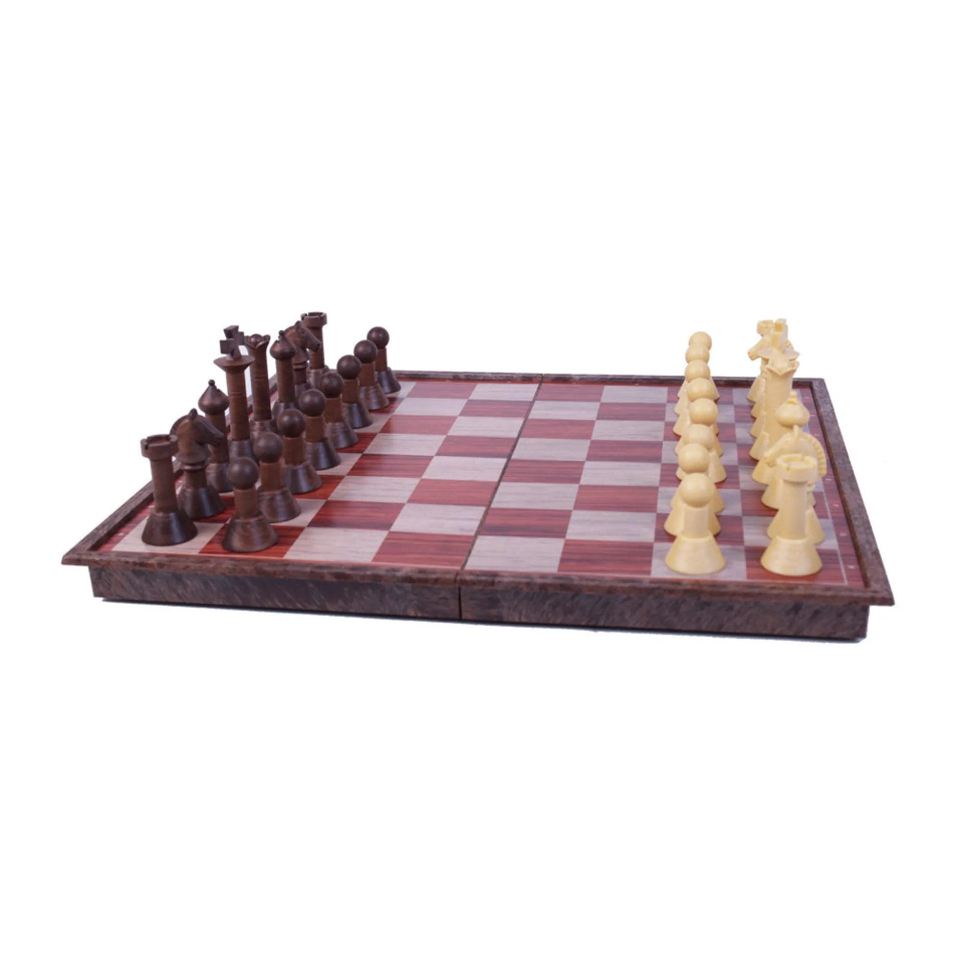 AreYouGame Classic Wood-Grain Magnetic Chess Set with Storage Board* Board Games|Role-Playing Games