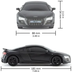 Flat River Group CMJ RC Cars Audi R8 GT - Black - 1:24 Scale Remote Control Car with LED Headlights and 2.4GHz Racing Frequency* Rc Cars & Flight