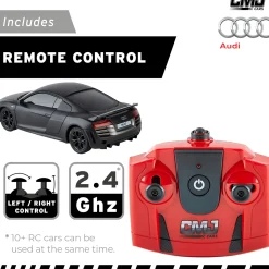 Flat River Group CMJ RC Cars Audi R8 GT - Black - 1:24 Scale Remote Control Car with LED Headlights and 2.4GHz Racing Frequency* Rc Cars & Flight