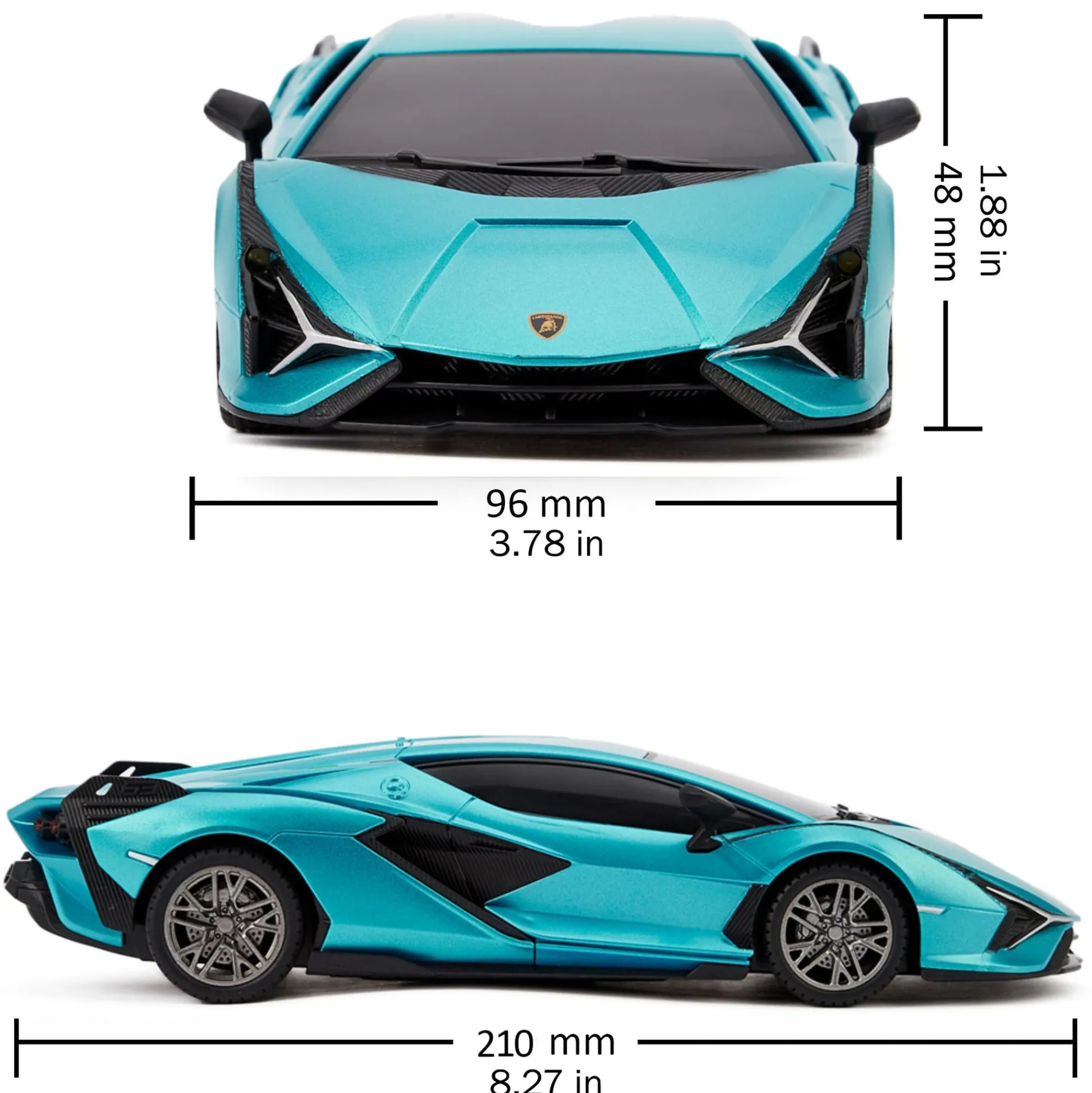 Flat River Group CMJ RC Cars Lamborghini Sián FKP 37 - Blue - 1:24 Scale Radio Control Vehicle with LED Headlights* Rc Cars & Flight