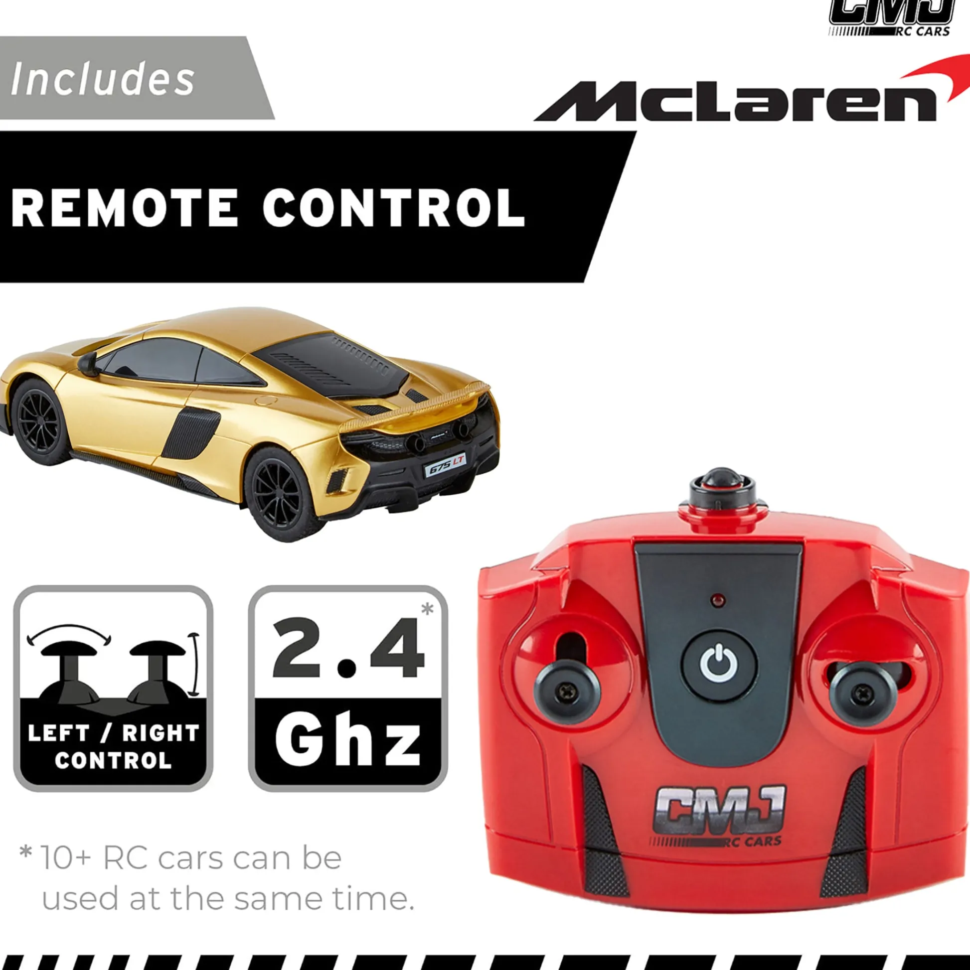 Flat River Group CMJ RC Cars: McLaren 675LT - Gold - 1:24 Scale, 2.4GHz, Remote Control Sports Car with LED Headlights* Rc Cars & Flight