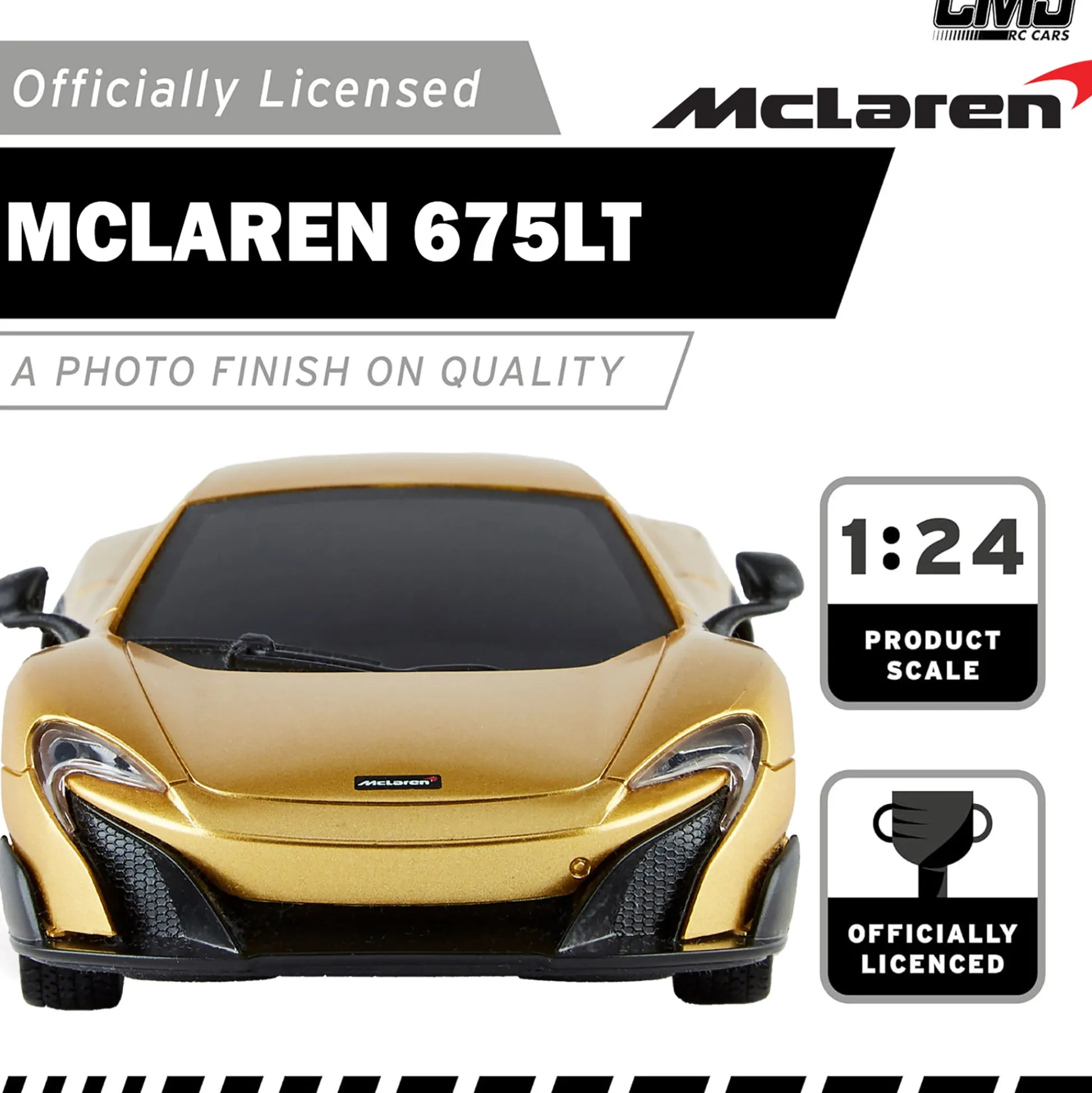 Flat River Group CMJ RC Cars: McLaren 675LT - Gold - 1:24 Scale, 2.4GHz, Remote Control Sports Car with LED Headlights* Rc Cars & Flight