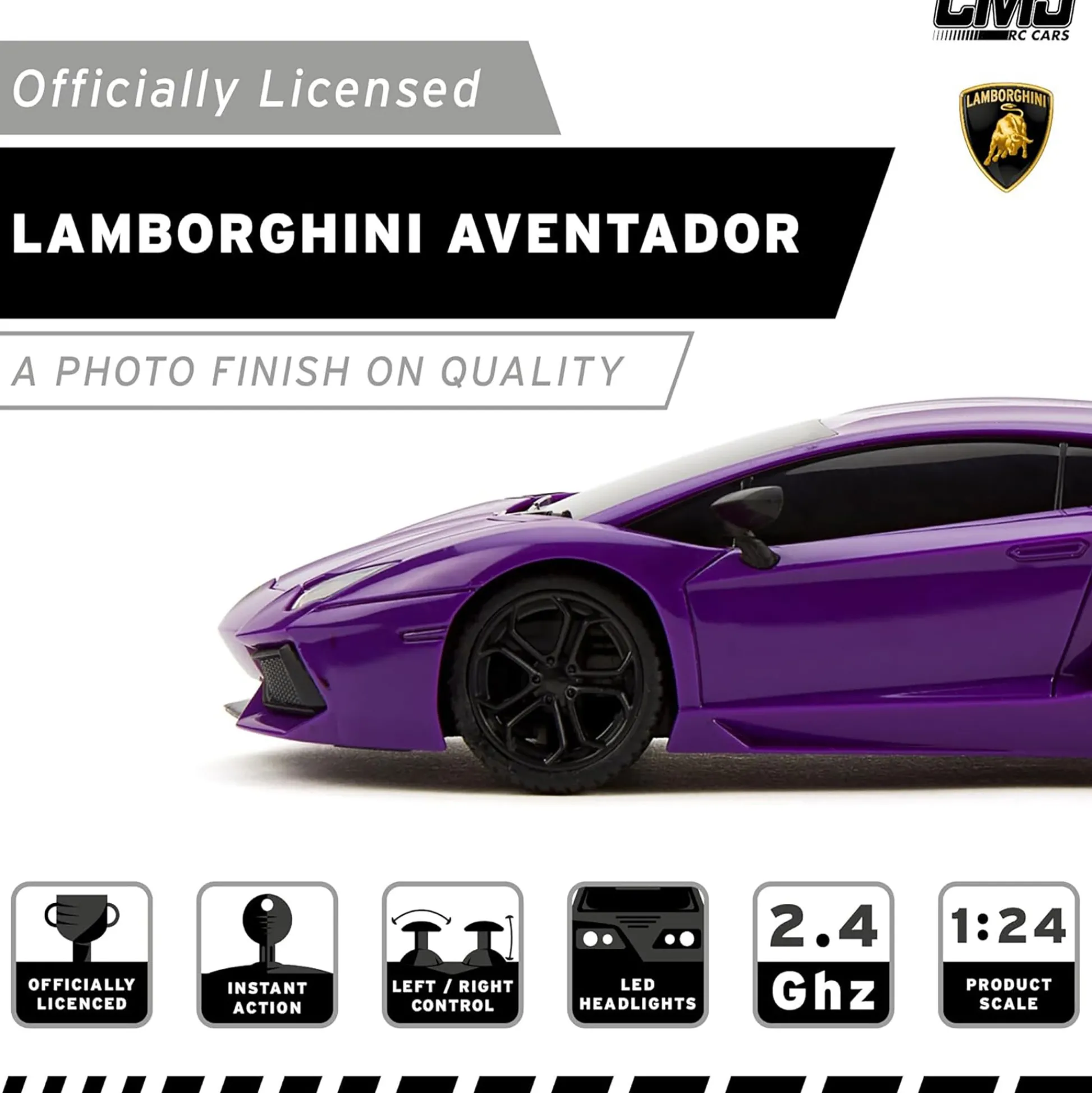 Flat River Group CMJ RC Cars Radio Control Lamborghini LP700-4 - Purple - 1:24 Scale, 2.4GHz, LED Headlights* Rc Cars & Flight