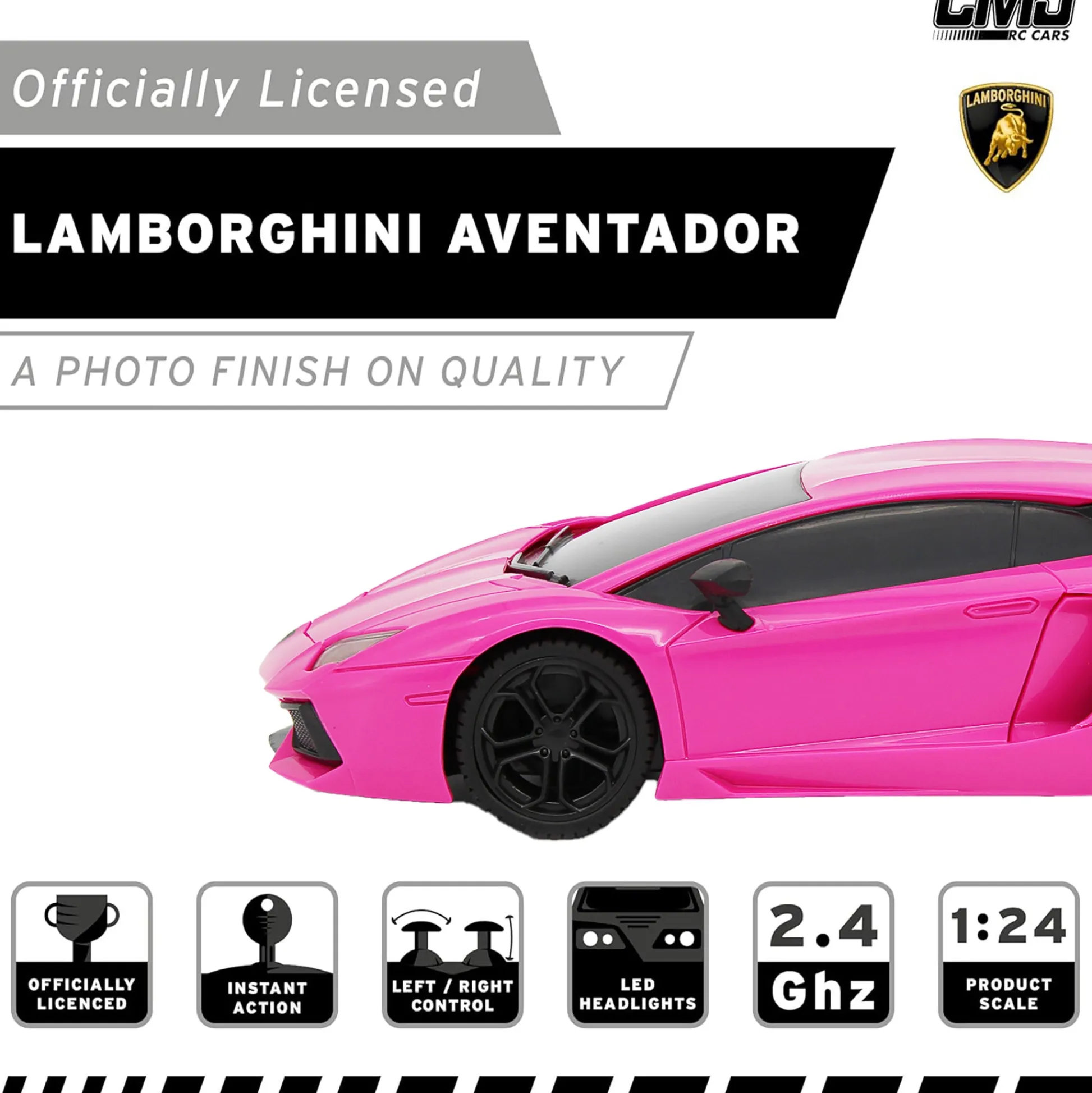 Flat River Group CMJ RC Cars Radio Control Lamborghini LP700-4 - Pink - 1:24 Scale with 2.4GHz and LED Headlights* Rc Cars & Flight