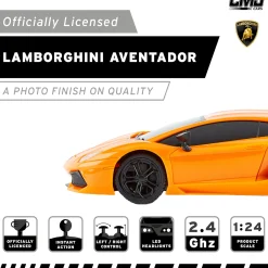 Flat River Group CMJ RC Lamborghini LP700-4 - Orange - 1:24 Scale - 2.4GHz Remote Control Car with LED Headlights* Rc Cars & Flight