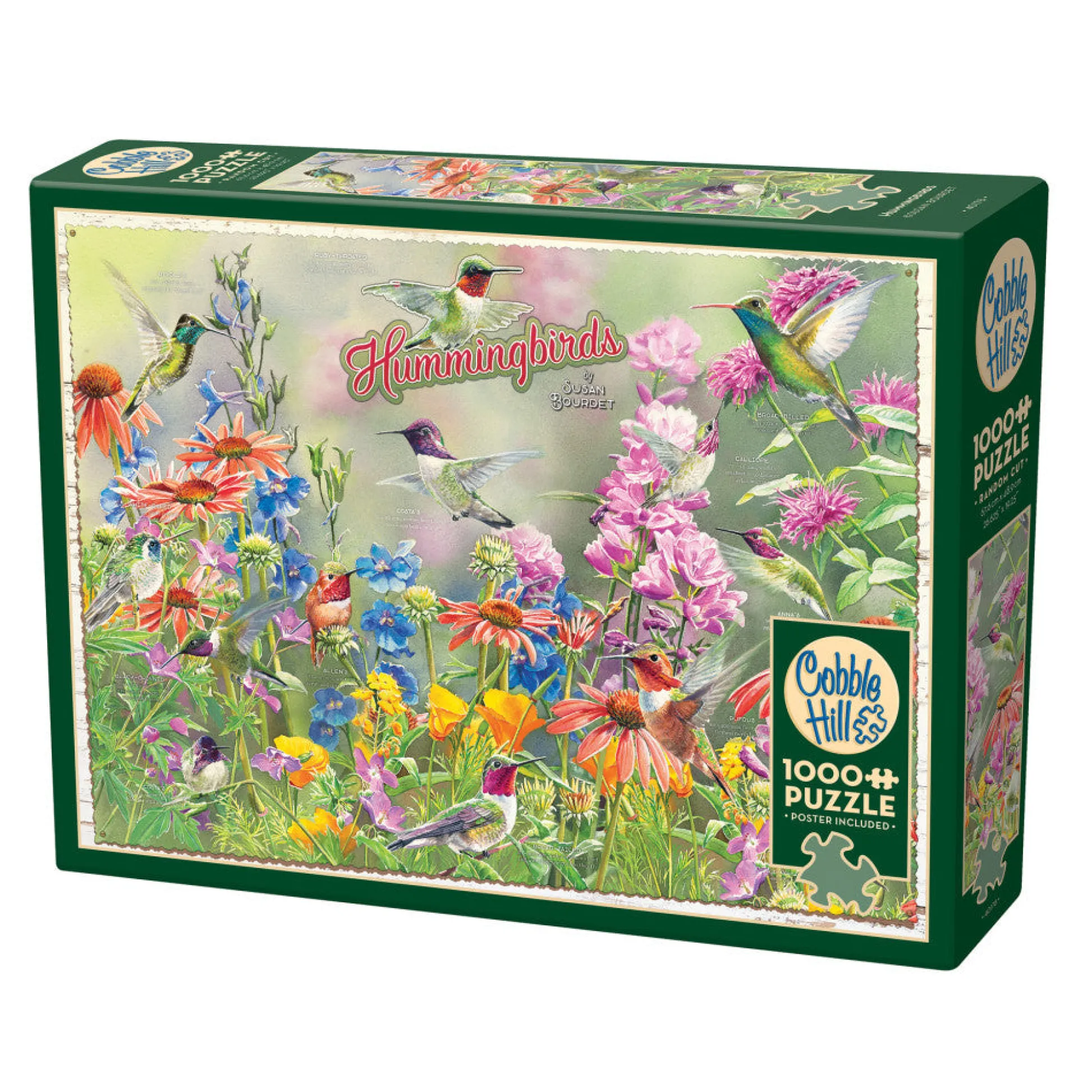 Flat River Group Cobble Hill 1000 Piece Hummingbirds Puzzle with Reference Poster* Puzzles