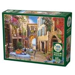 Flat River Group Cobble Hill 1000 Piece Puzzle: French Village - Eco-Friendly Jigsaw with Reference Poster* Puzzles