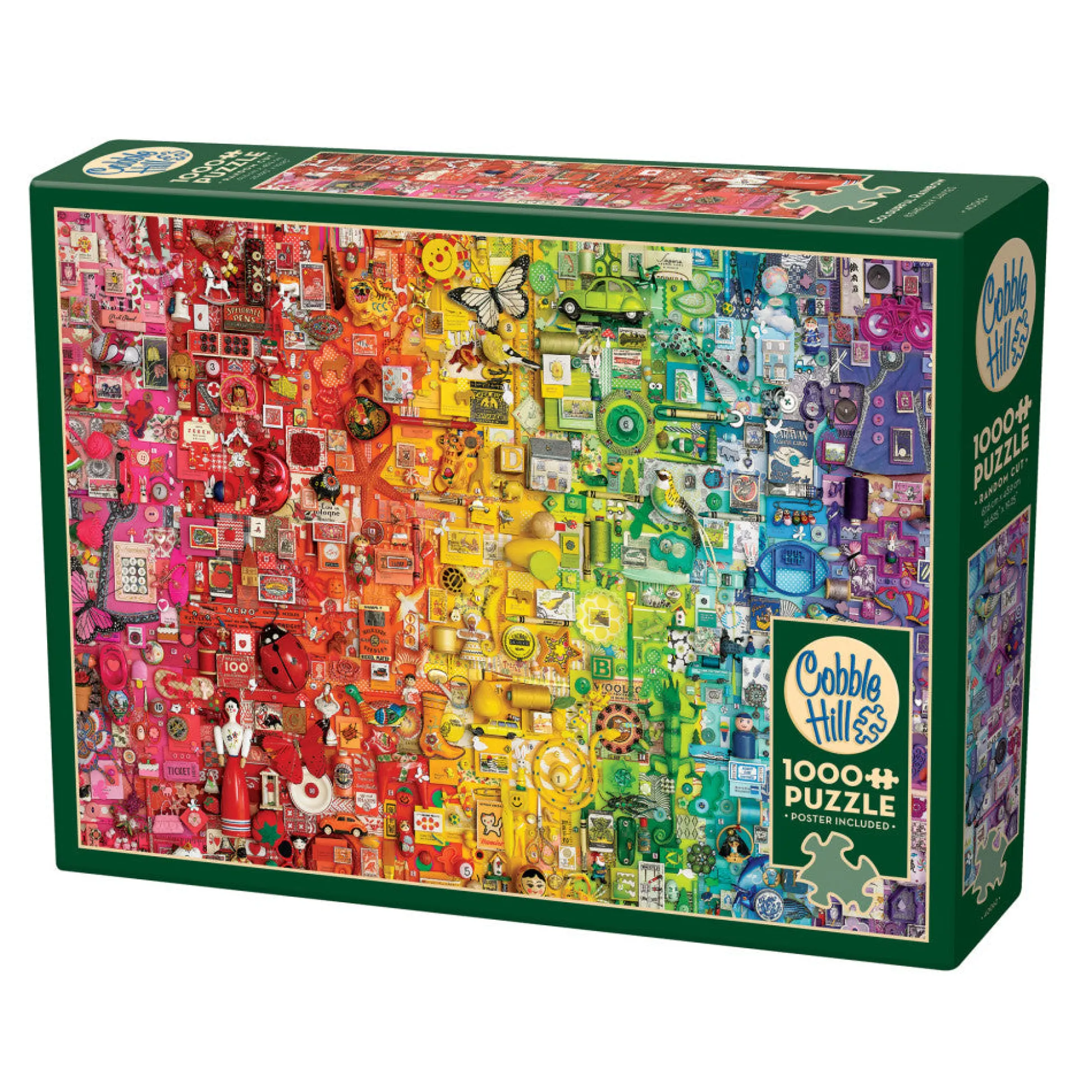 Flat River Group Cobble Hill Colourful Rainbow 1000-Piece Jigsaw Puzzle - Reference Poster Included* Puzzles
