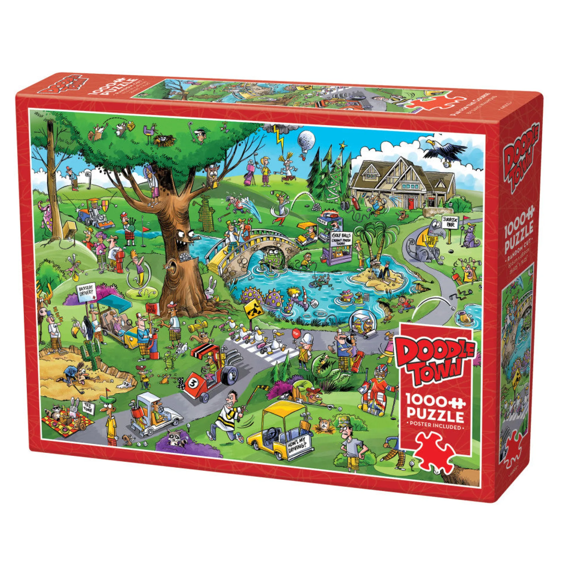 Flat River Group Cobble Hill DoodleTown: Par for the Course 1000 pc Puzzle* Puzzles