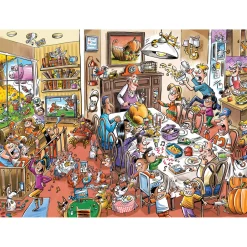 Flat River Group Cobble Hill DoodleTown: Thanksgiving Togetherness 1000 pc Puzzle* Puzzles