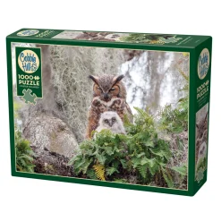 Flat River Group Cobble Hill Great Horned Owl 1000-Piece Jigsaw Puzzle - Reference Poster Included* Puzzles