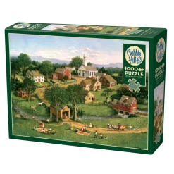 Flat River Group Cobble Hill Picnic By The Bridge 1000 Piece Jigsaw Puzzle - Reference Poster Included* Puzzles