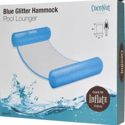 Flat River Group CocoNut Float Blue Glitter Hammock Pool Lounger - 49" x 30" Inflatable Relaxation Chair* Swimming Pools & Water Toys