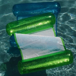Flat River Group CocoNut Float Blue Glitter Hammock Pool Lounger - 49