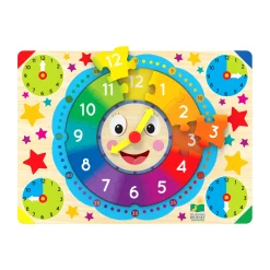 AreYouGame Colorful Time-Telling Lift & Learn Clock Puzzle - 12 pc* Puzzles