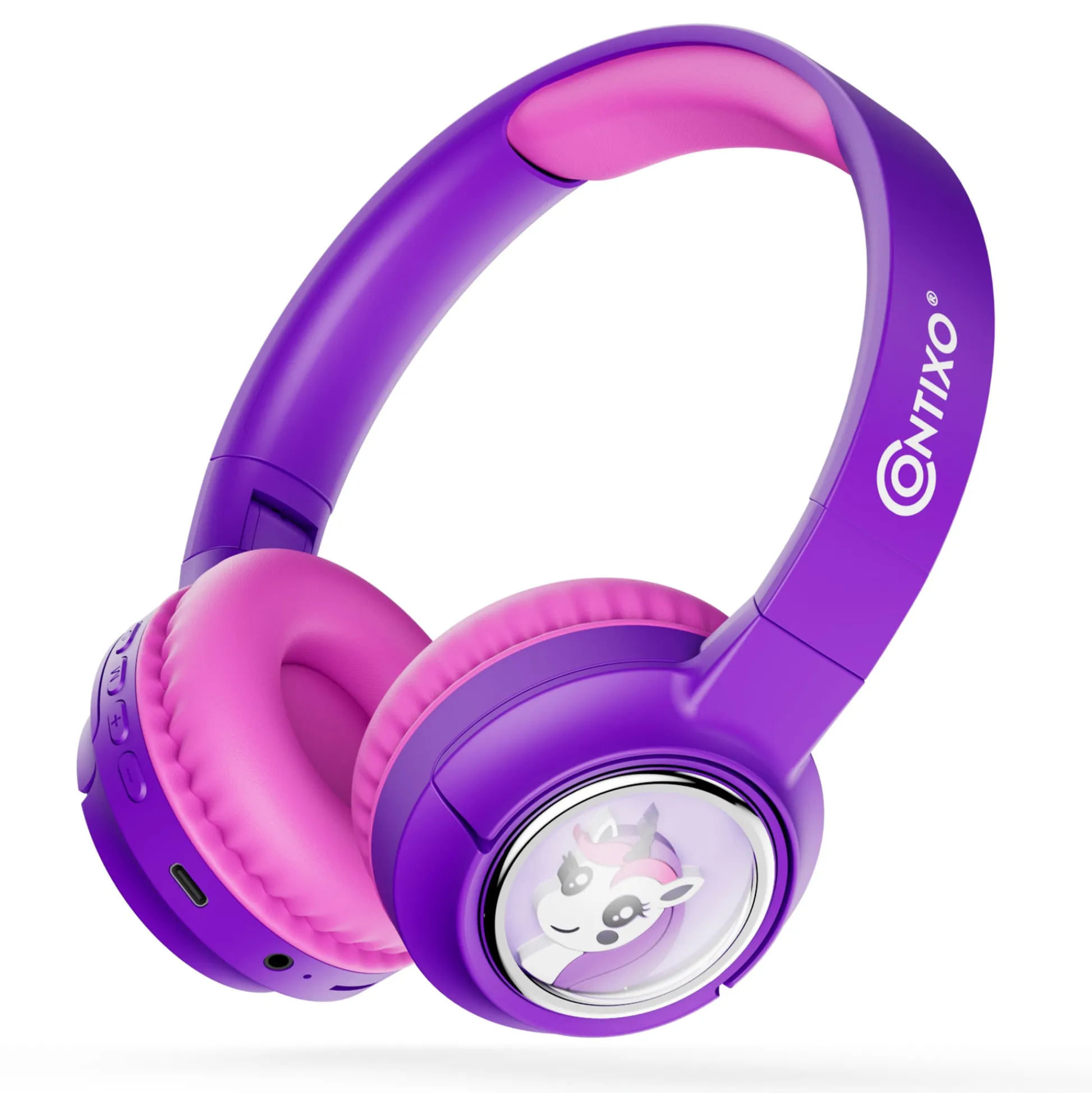 Contixo KB6 Kids Wireless Bluetooth Headphones - Fun LED Lights & Safe Volume Control, Purple* Electronics